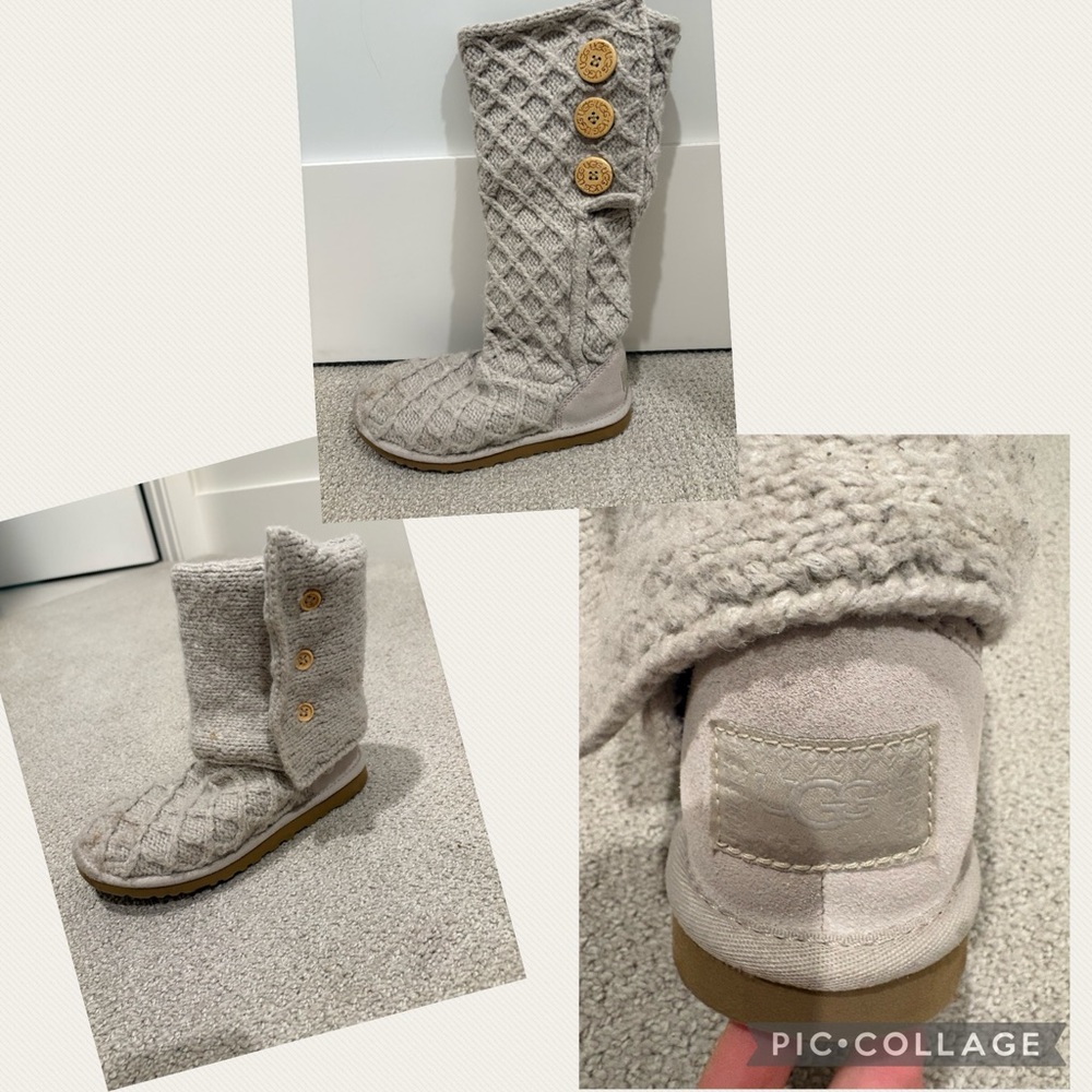 Cozy Knit Button-Accent Boots